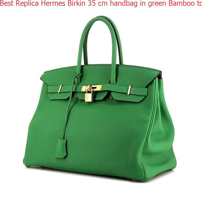 Best Replica Hermes Birkin 35 cm handbag in green Bamboo togo leather – Hermes Replica Handbags ...